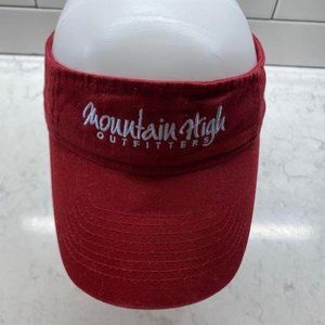 Red Visor From Mountain High Outfitters, One Size, Adjustable Velcro